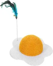 Adorable Round Scratching Ball Egg Yolk Cat for Indoor Cats Durable and Scratch Resistant Design Interactive Playtime to Reduce Loneliness Comfortable and Skin Friendly