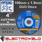 10 x PFERD DuoDisc 100mm 4" Cutting Grinding Discs Steel Stainless Wheel Grinder