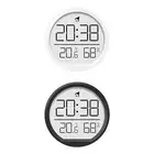 Digital Alarm Clock Wall Clock Round 7.4cm 12/24H for Office Kitchen Stylish