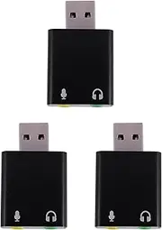 3X 7.1-Channel Aluminum Alloy USB Sound Card Computer External Sound Card USB7.1 Sound Card Analog Sound Card