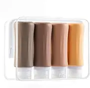 4 Pack 98ml Travel Bottles, Leak Proof BPA-Free Silicone Toiletry Containers with Clear Bag – Refillable Tubes for Shampoo, Lotion, Soap & Liquids – TSA Approved