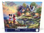 Thomas Kinkade Disney 2000 Piece Jigsaw puzzle Mickey & Minnie Sweetheart Cove