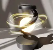 LED 360° Rotating Night Light With Wireless Charger Cordless Desk Lamp Recharge