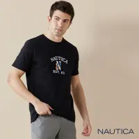 在飛比找momo購物網優惠-【NAUTICA】男裝 時尚休閒百搭LOGO短袖T恤(黑色)