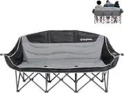 Oversized Double Camping Chair, Outdoor Folding Loveseat Camping Chairs for 2-3
