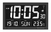 New Digital Wall Clock Tfa Germany W Alarm Snooze Black Timezone Day Date Silent