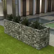 Steel Gabion Planter Garden Plant Border Raised Flower Bed Barrier Landscape