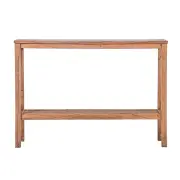 Jasmine Console Hallway Entry Table 110cm Mindi Timber Wood Rattan - Brown