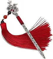 GTHER Chinese Metal Bookmarks with Tassel, Vintage Bookmark Unique Classical Ancient Chinese Hairpin Bookmark with Handmade Silky Tassel for Book Lovers Unique Gift, Plum Blossom