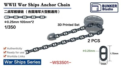 Bunker Studio WS3501 1/350 WWII War Ships Anchor Chain