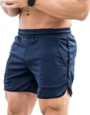 [BBZY] Men Fitness Shorts Quick Drying Gym Beach Shorts Summer Lounging Sport Workout Running Short Pants with Pockets