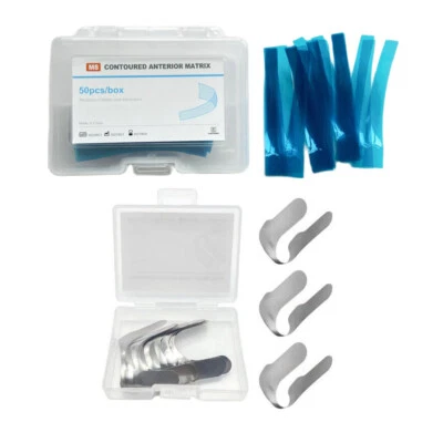 Dental Contoured Anterior Matrix Twin Matrices Bands Blue Strip/Stainless Steel