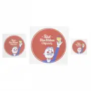 Pabst Blue Ribbon PBR Vintage Celebration Sticker Various Sizes 3-Pack Red