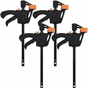 AIMALL 4 Pcs Woodworking Clip Bar Clamp F-tyle Grip Quick Ratchet Release Squeeze Tools