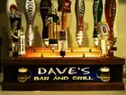 PERSONALIZED BAR & GRILL BEER TAP HANDLE DISPLAY / W BUILT IN LIGHTED BAR SIGN