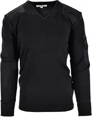 [Generic] Original British Police Sweater Commando Black V-Neck Long Sleeve Men Pullover Military Security Jumper