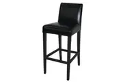 Bolero Black Faux Leather Wooden Bar Stool - Cafe Bar Stools (GG651) - GG651