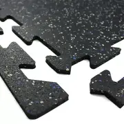 FlooringInc Eco-Lock Rubber Gym Flooring Interlocking Tiles | 24"x24"