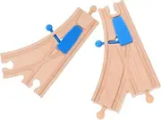 Wooden Train Tracks Set Train Toy Tracks Curved Switches for Boys and Girls' Imaginative Play Cognitive Development