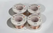 Lot of 4 Spools 1/4 LB 22 BC Bare Copper Consolidated Wire - 22 AWG Solid 4OZ