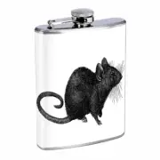 Black Rat Em1 Flask 8oz Stainless Steel Hip Drinking Whiskey