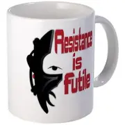 11oz mug Picard Borg Resistance is Futile - Printed Ceramic Coffee Tea Cup Gift
