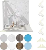 16x16 Inch 4PCS Double Sided Backdrop Boards Waterproof Photo Backdrop with 4PCS Board Brackets, 2PCS Pane Brackets, 1PCS 16x16 Inch Window Shadow Board Pane for Food, Cosmetics Photo Shooting