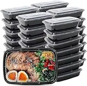 LALOCAPEYO Meal Prep Container 1 Compartment - 35 Pack Extra-Thick Food Storage Containers w/Lids Plastic Bento Box Reusable BPA Free Lunch Boxes (830ml)