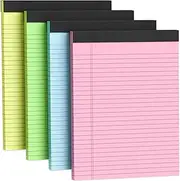 Colored Legal Note Pads 8.5 x 11, 4 Pack Pink Legal Pad 8-1/2 x 11 Writing Paper Tablets, Wide Ruled Colored Notebook Paper, Perforated Letter Size Legal Pads 8.5 x 11, Premium Paper, 30 Sheets/ Pad