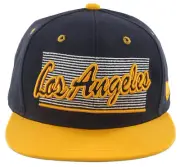 NEW! FLAT BILL LOS ANGELES CA STATE USA SNAPBACK BALL CAP HAT NAVY