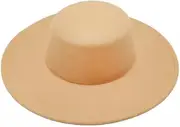 [SLEDEZ] Jazz Cap Autumn and Winter Flat Top Bowler Hat Big Brim Felt Hat Women Jazz Hat