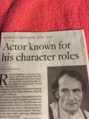 OBITUARY 1924 - 2011 ROBERT BLOSSOM CHARACTER ACTOR HOME ALONE CLOSE ENCOUNTERS