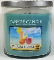 Yankee Candle BAHAMA BREEZE Medium 2-Wick Tumbler Jar 12.5 oz Blue Old Label