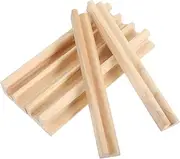 Operitacx 6pcs Game Card Holder Stand Domino Rack for Mexican Train Wooden Domino Trays English Letter Base Domino Tile Holder for Craft Projects Game Organization