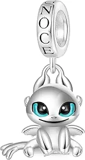 [GNOCE] How to Train Your Dragon Pendant Dangle Charms Toothless&Light Fury Dragon Charms 925 Sterling Silver Pendant Dangle Charm Fit Bracelet/Necklace Jewelry Gift Women Wife