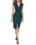 Donna Karan Pleated Crepe Dress