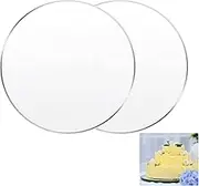SVUPUE 2 Pcs Clear Cake Boards Round,Diameter Acrylic Cake Disc Round Cake Table Top for Cake Baking DIY Dessert and Crafting (30cm)
