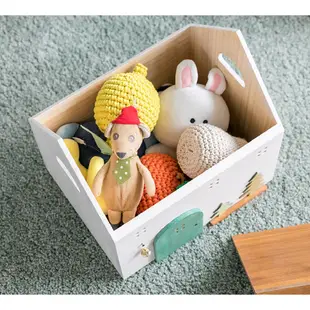 北歐風房屋造型收納箱 玩具儲物置物箱書本雜物收納盒兒童寶寶整理架木質雜物桌面收納盒創意玄關置物書桌茶几儲物架