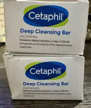 Cetaphil Gentle Cleansing Bars, Lot of 2 bars, 4.5 oz each bar