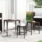 vidaXL Nesting Tables 3 pcs Brown Poly Rattan 2BB