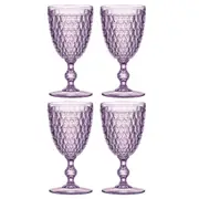 4x Tate Geometric 350ml Acrylic Wine Glass Stemware Cocktail Drinking Cup Lilac