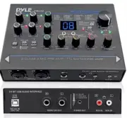 Pyle Professional USB Audio Interface with MIC/LINE, Guitar AUX Stereo & RCA