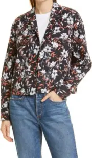 Rag & Bone Jessie Floral Print Linen Jacket Shirt Small NWT Shacket $495