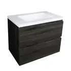 900MM DARK GREY BATHROOM ENSUITE VANITY CERAMIC THIN BASIN