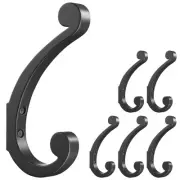 Coat Hooks Wall Mount for Hanging - Black Large Retro Double Hooks with Screw...
