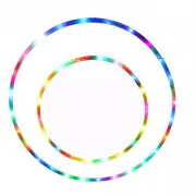 NNETM LED Light-Up Fitness Hoop, Color Changing & Detachable - 24 LEDs, 90cm