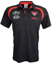 Essendon Bombers AFL Black Performance Polo Shirt Sizes S-5XL