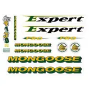 Mongoose - 1995 Expert Pro - Yellow Green Decal set - old school bmx