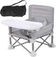 FmtwPhn 37 x 31 x 30 cm Folding Baby Feeding Chair, Foldable Baby Feeding Chair, Portable Booster for Babies, Booster Seat with Removable Tray for Babies, Dining Table, Camping, Portable