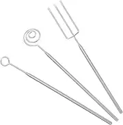 Amosfun 3pcs Stainless Steel Chocolate Fork Set DIY Baking Tools for Dipping Chocolates Candies Cheese Fondue Ergonomic Design for Comfortable Use